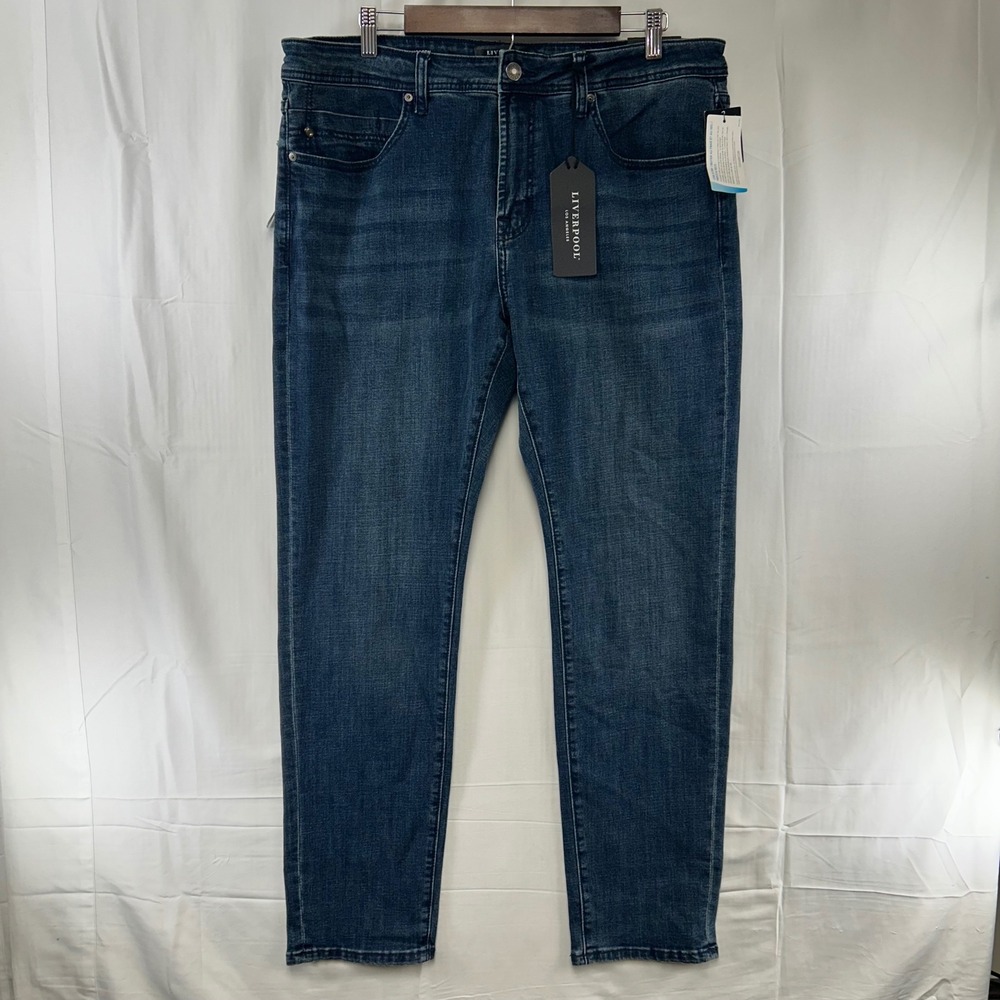 Liverpool Modern Straight Jeans Mens 38x32 Palo Alto Dark Coolmax Stretch Denim